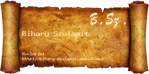 Bihary Szulamit névjegykártya